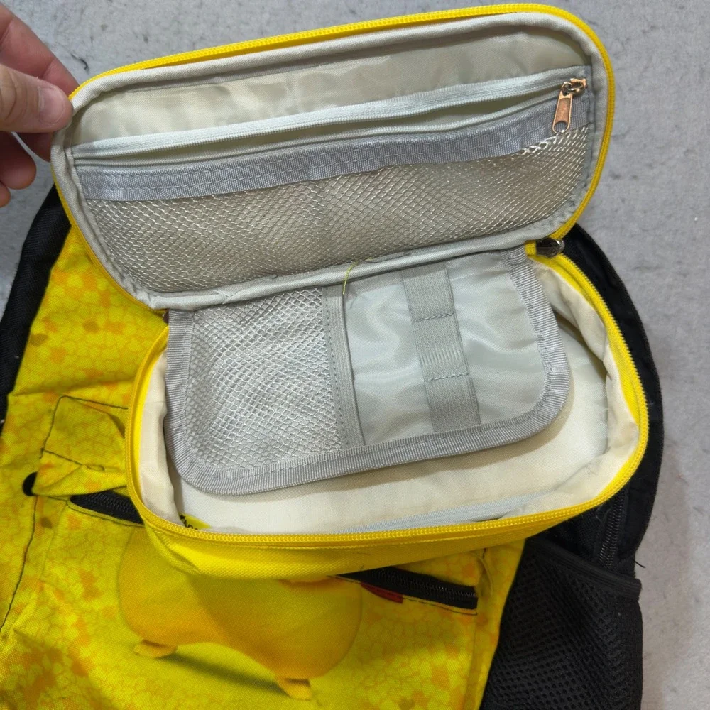 Pokemon Pikachu Backpack and Matching Lunch Pouch Set Yellow Black‎ Anime Bag